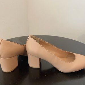 Torrid nude heels with scalloped edging